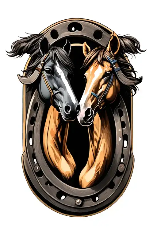 Two Horseshoes Intertwined With Each Other