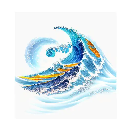 Simple Blue Ocean Wave With Horizon