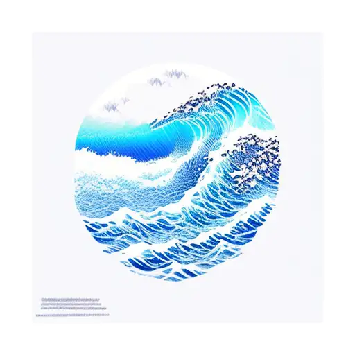 Simple Blue Ocean Wave With Horizon