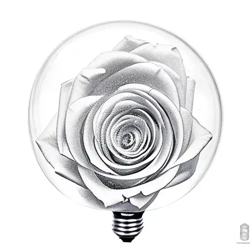 Broken Lightbulb In A Flower Garden