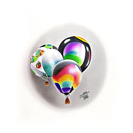 1 Black Balloon And 1 Purple Balloon