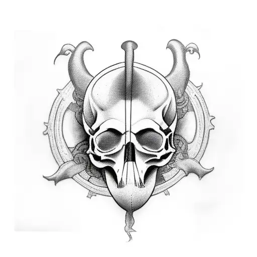 Half Plague Doctor Half Skull Face