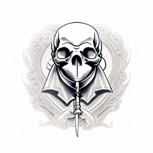 Half Plague Doctor Half Skull Face