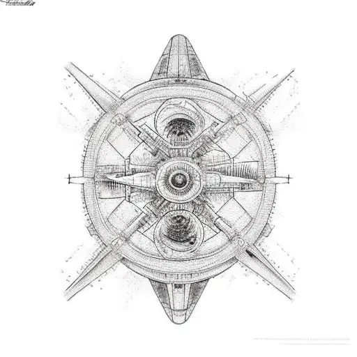 Red Plane On The Ground Oft The Ocean