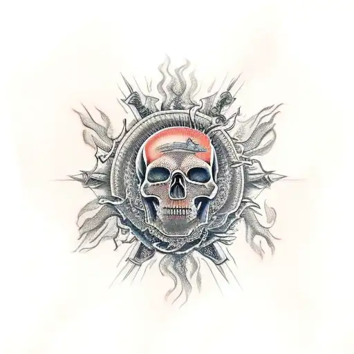 Fire On Crown Of Skull