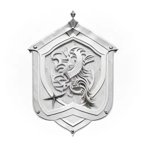 Roman Shield Olive Branches And Sword