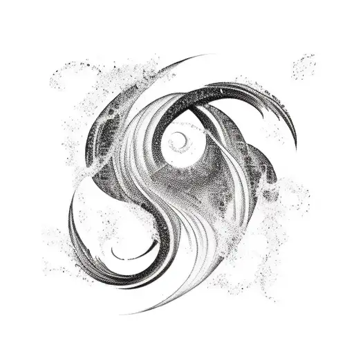 Black And White Aquarius Wave Sign