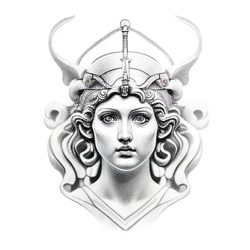 A Pretty Face Of Greek Statue Athena