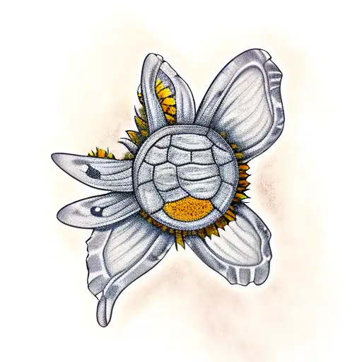 Sunflower Butterflys And Turtles