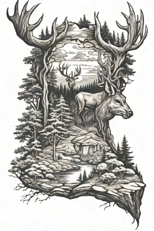 Deer Cliff Forest Landscape