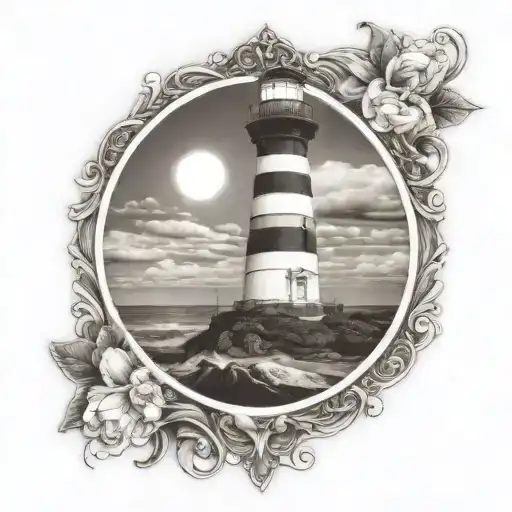 Saint Augustine Lighthouse Shining Over A Stormy Sea