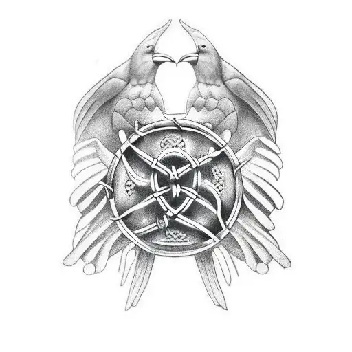 Viking Celtic Knot Ship Raven Runes