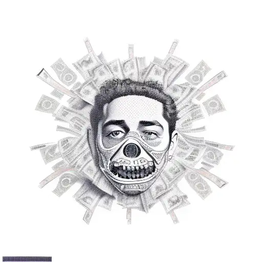 Money Theme With References To Post Malone And Juice Wrld And A 999 Inscription