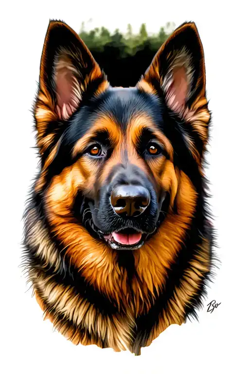 German Shepherd Dog Portrait