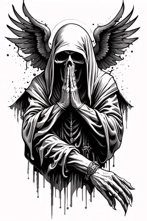 Grim Reaper Praying Arm Sleeve