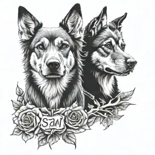 Dog Memorial Tatto Inspired By The Tv Show Characters Sam And Dean Winchester
