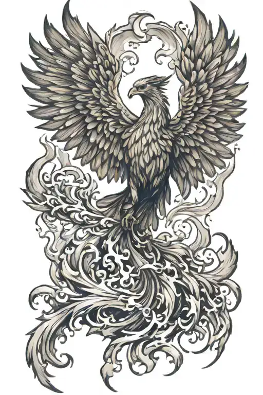 Phoenix Rising From Flames