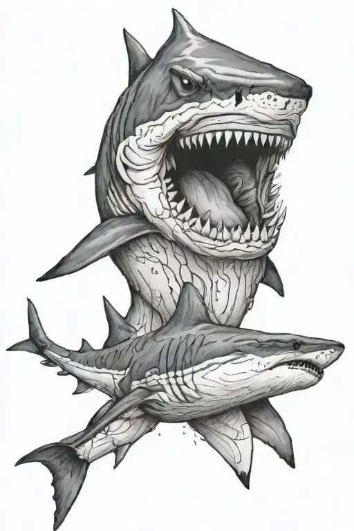 Shark With Sewn Up Belly Sleeps