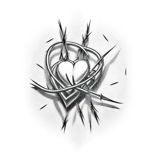Barbed Wire Forming A Heart Shape With The Word 'Streetwear' Inside
