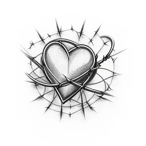 Barbed Wire Forming A Heart Shape With The Word 'Streetwear' Inside