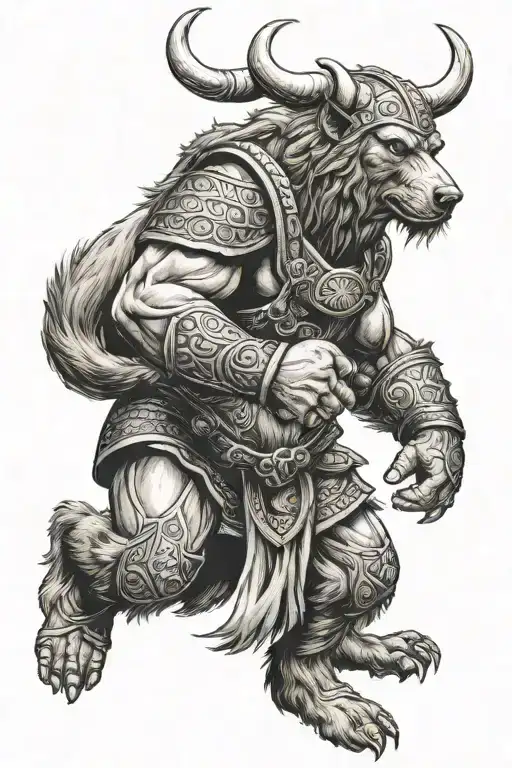 Viking Warrior Wrestling Bear