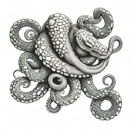 Octopus And Snake Intertwined