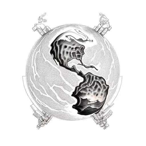 Full Body Titan Atlas Carrying The World In The Ribs