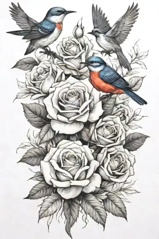 Roses And Birds