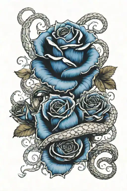 Crown Where Snakes Form Blue Roses