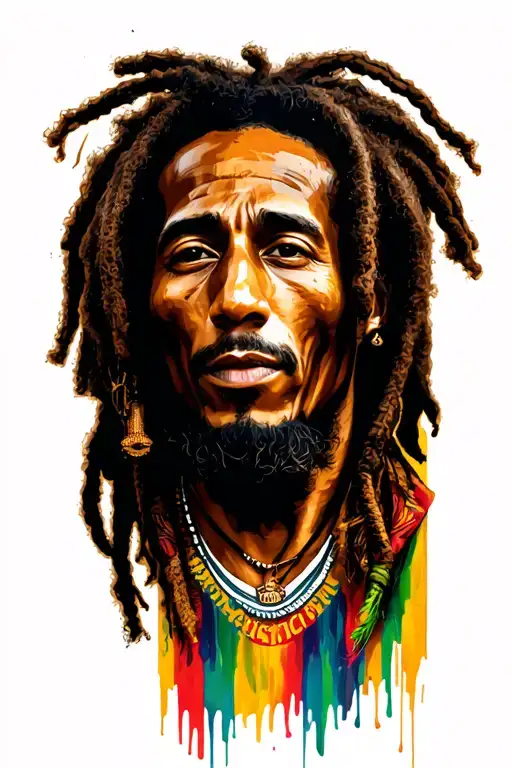 Realistic Tattoo By Bob Marley Grunge Style