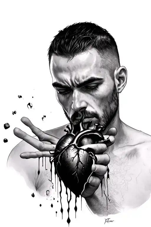 A Man Who Tears Out His Black Heart In His Hand