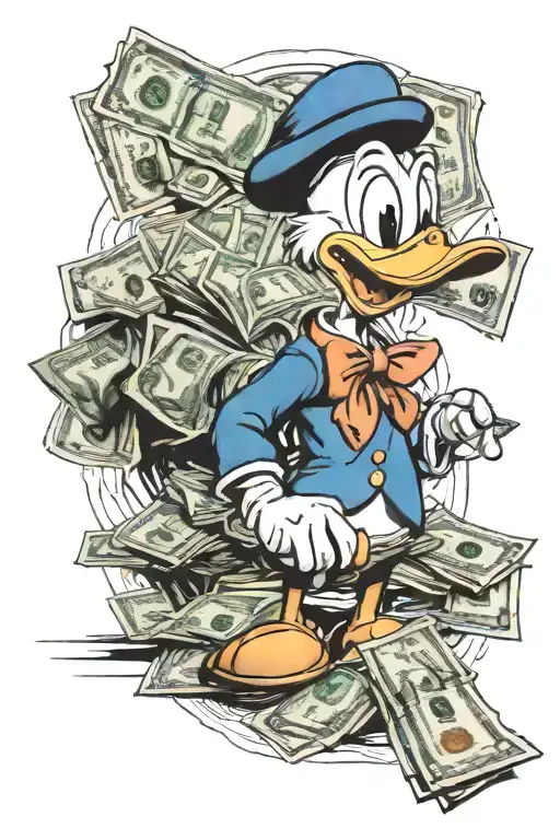 Donald Duck Counting Money