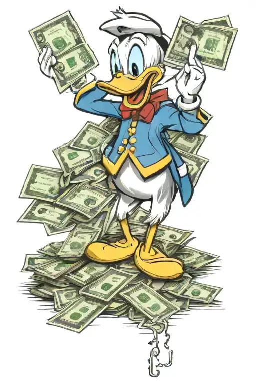 Donald Duck Counting Money