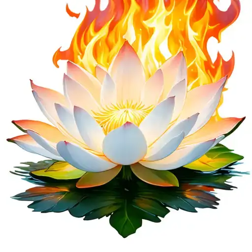 White Lotus On Fire Burning