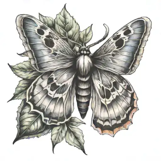 Moth With Leaves Growing