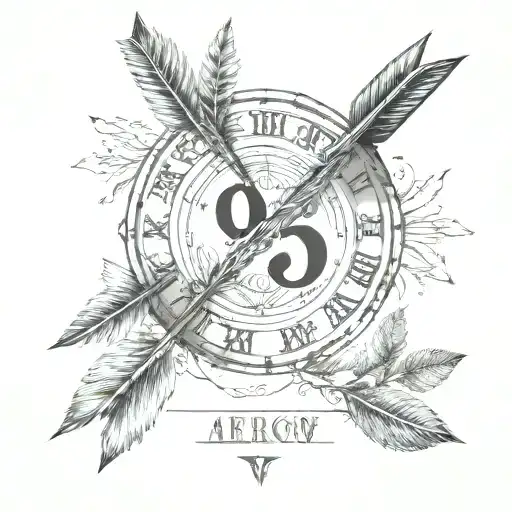 Arrow With Roman Numerals For 1955 And 2023