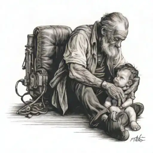 Father Of Child Sitting