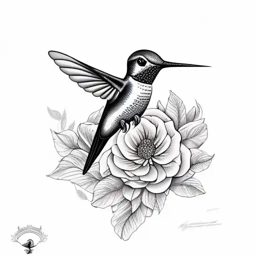 Bouqet With Hummingbird