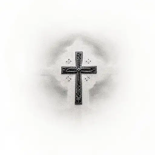 Christian Cross With An F And L Letter Under