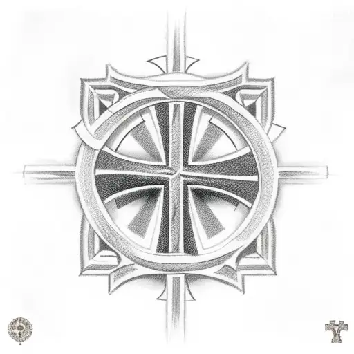 Christian Cross With An Fl Under It