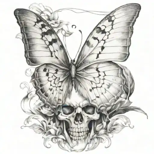 Bald Butterfly Half Skeleton Wings