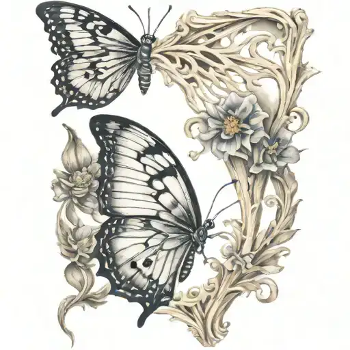 Butterfly With Half A Wing That's A Skeleton