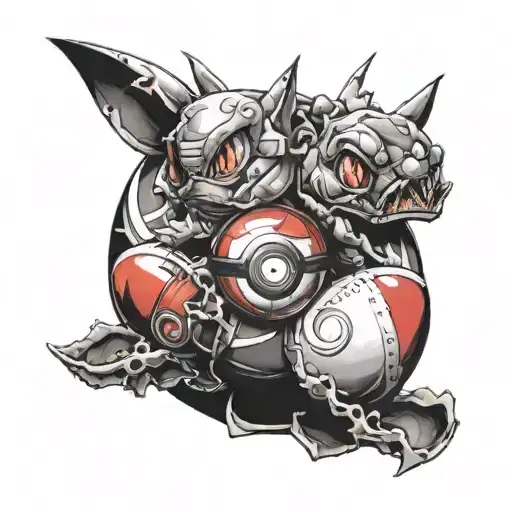 Pokeball With 4 Pokemon