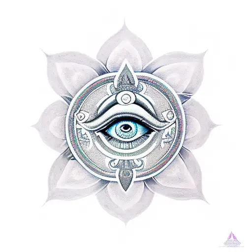 Trishul With Eye Om And Ganesha Color