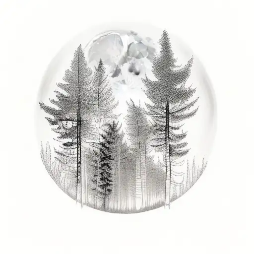 Forest Under Full Moon