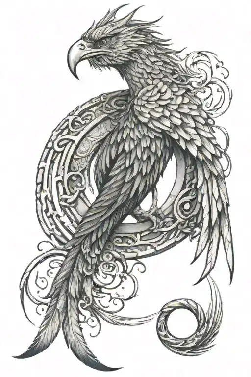 Ouroboros And Phoenix Bird