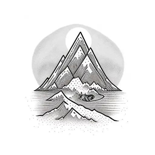 Time Line With Mountain And Ocean