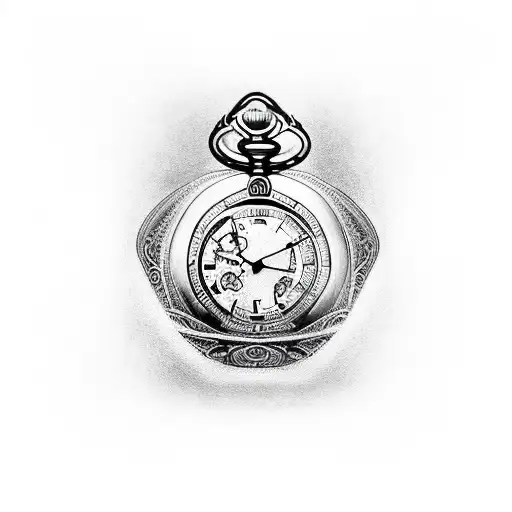 Pocket Watch With Dragon Fly