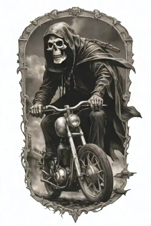 Griim Reaper Riding A Train Like Its A Motorcycle