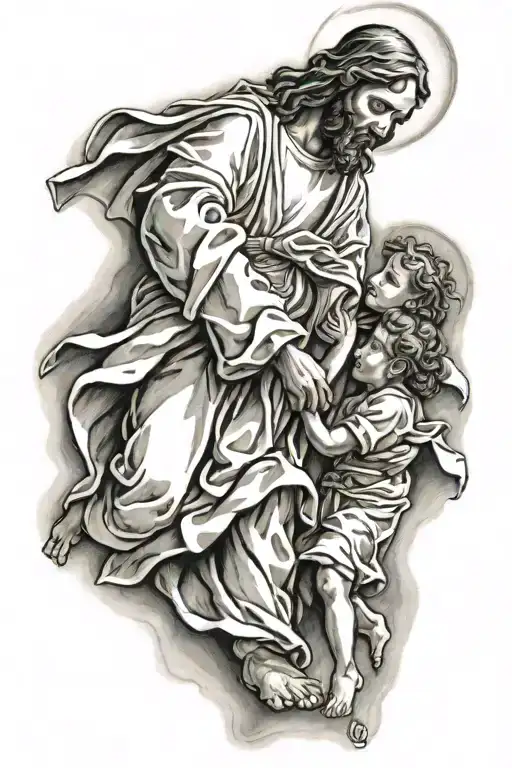 Jesus Rescuing A Child